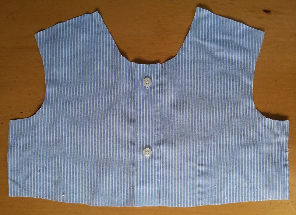 Upcycled clothing project - bodice front