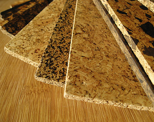 Cork floor tiles