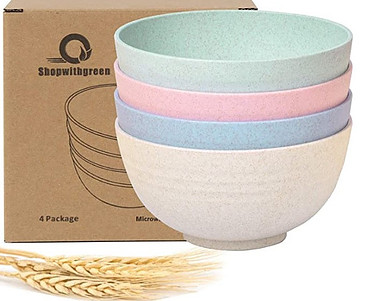 Wheat straw bowls