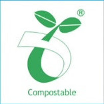 Logo compostabile della plastica di amido di mais