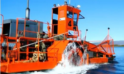 Seaweed harvester is used to harvest the seaweed for fabric made with seaweed