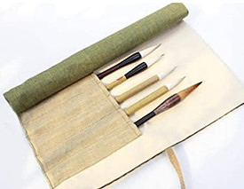 Ramie pouch for brushes and pens